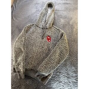 Boxercraft OU Oklahoma Sooners Sherpa Hoodie XS Gray Fuzzy Pullover Women's Soft